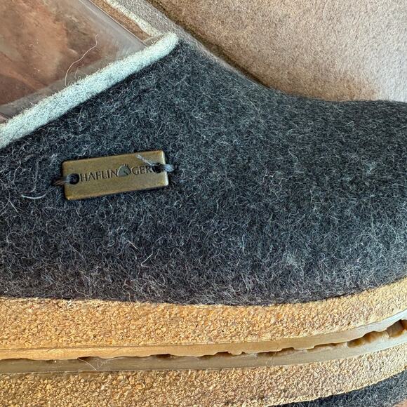Haflinger Gray Felted Wool Grizzly "Kris" Clogs - Hard Sole Slippers size 6/EU37 - Picture 7 of 15